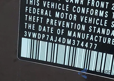 2013 Volkswagen Jetta 2.5L Se из США, поврежденный, VIN 3VWDP7AJ4DM374477